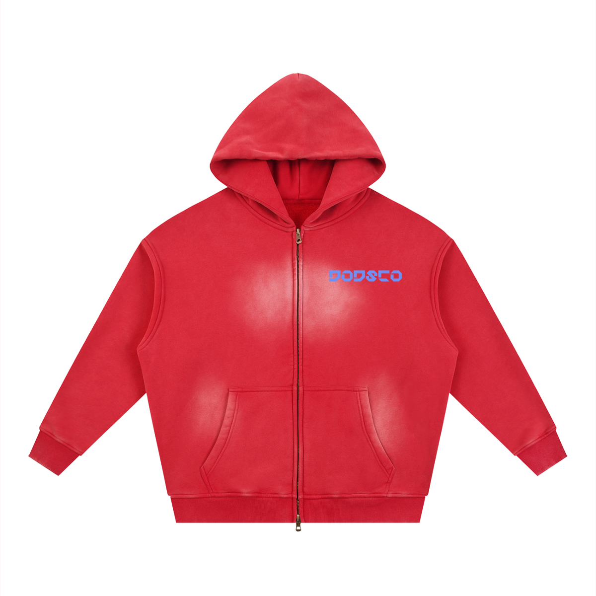 Sunfade Two-way Zipper Boxy Fleece Hoodie