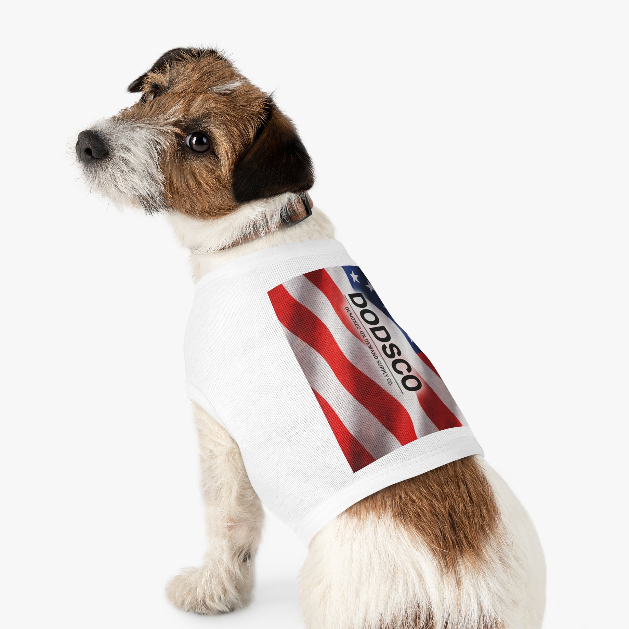 Patriotic Dog Tank Top - American Flag DODSC O Print for Pets