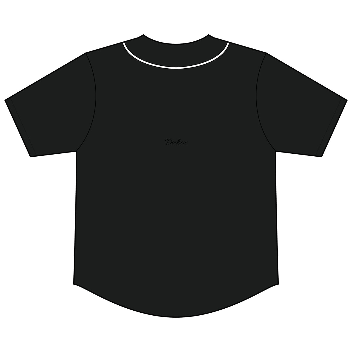 Black Button-Up Baseball Jersey — Short Sleeve Athletic Shirt
