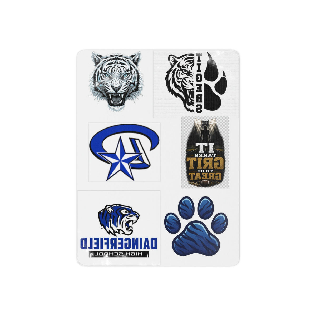 Blue Tiger Paw Temporary Tattoos — School Spirit & Motivational Tattoo Sheet