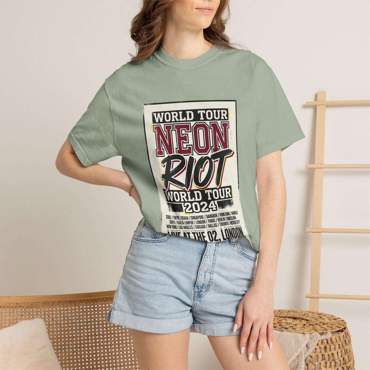 Neon Riot World Tour 2024 Poster T-Shirt