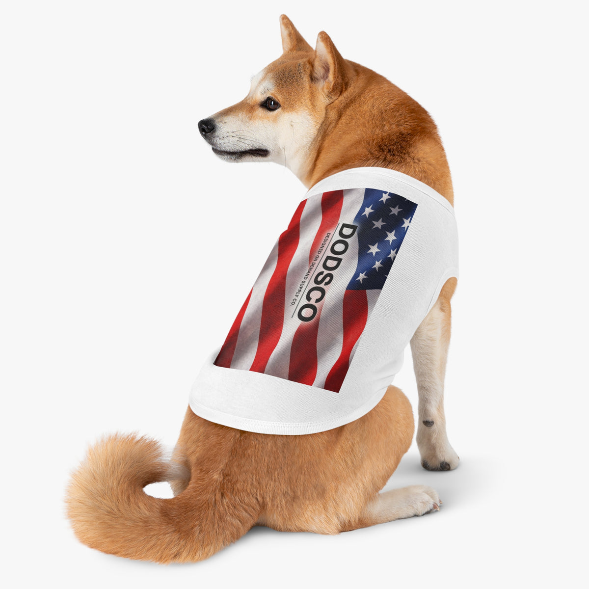 Patriotic Dog Tank Top - American Flag DODSC O Print for Pets