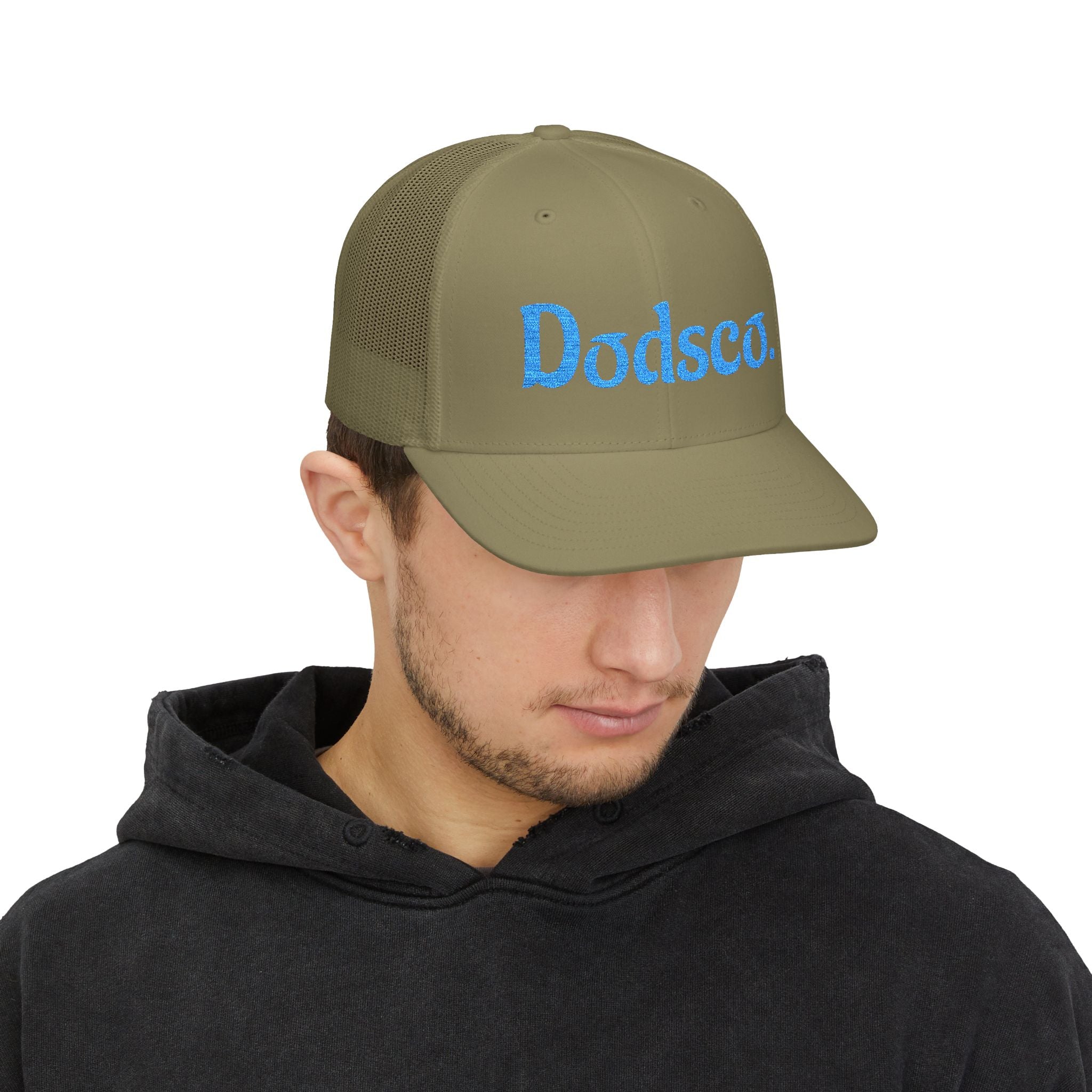 Dodsco. Snapback Trucker Cap — Embroidered Retro Logo Mesh Hat