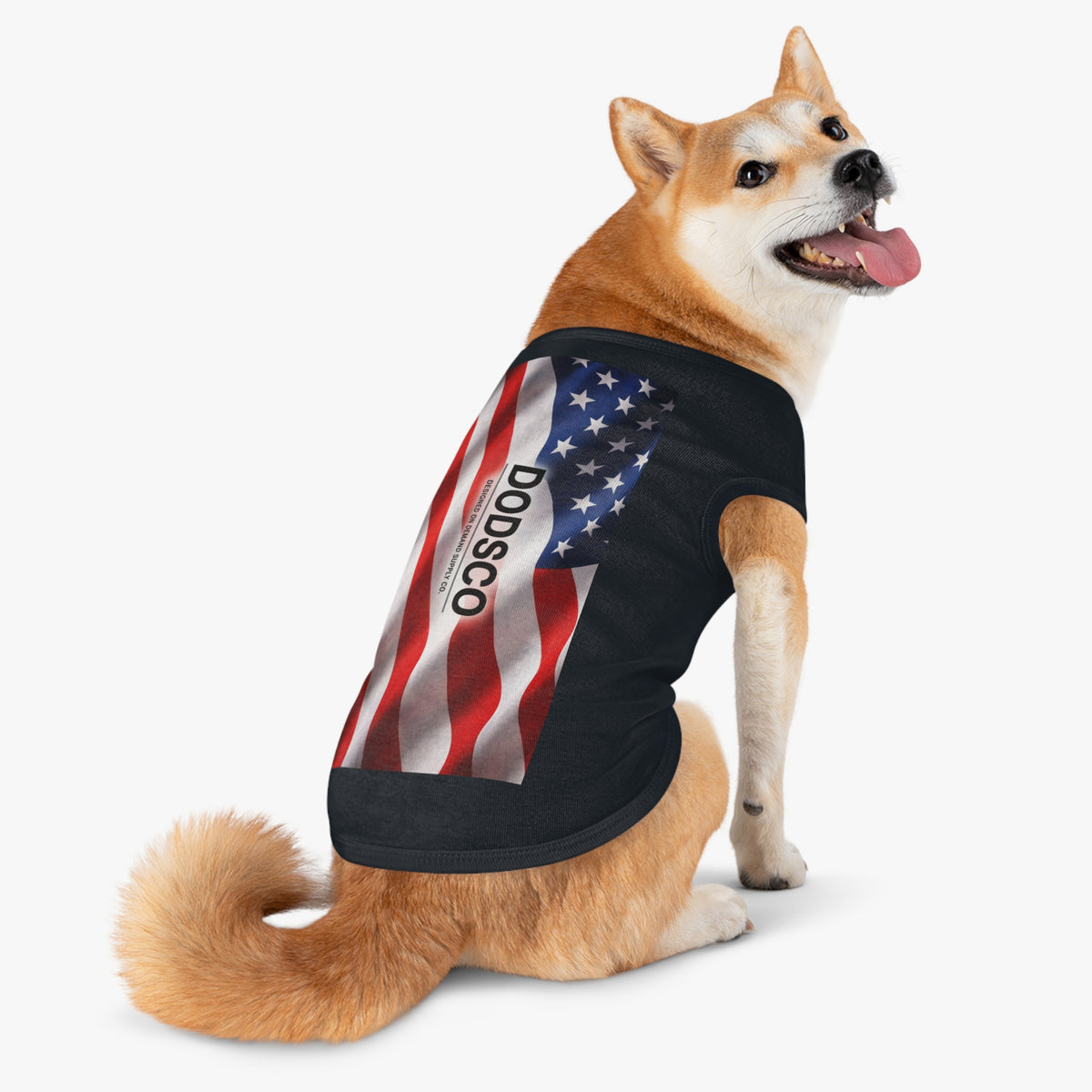 Patriotic Dog Tank Top - American Flag DODSC O Print for Pets