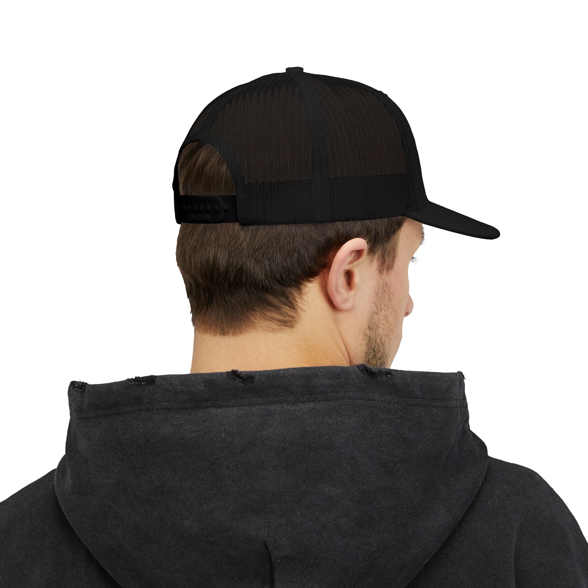 Dodsco. Snapback Trucker Cap — Embroidered Retro Logo Mesh Hat