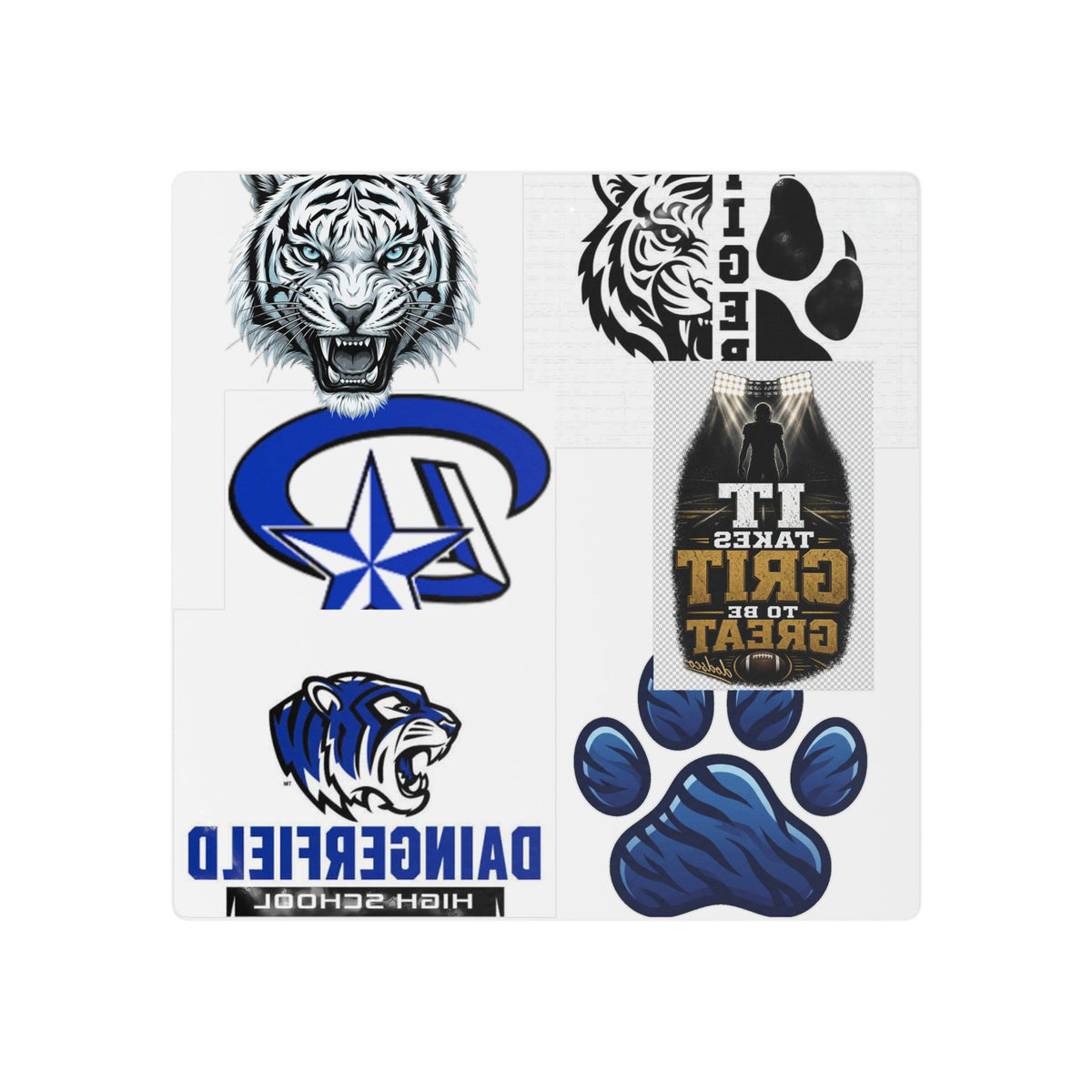 Blue Tiger Paw Temporary Tattoos — School Spirit & Motivational Tattoo Sheet