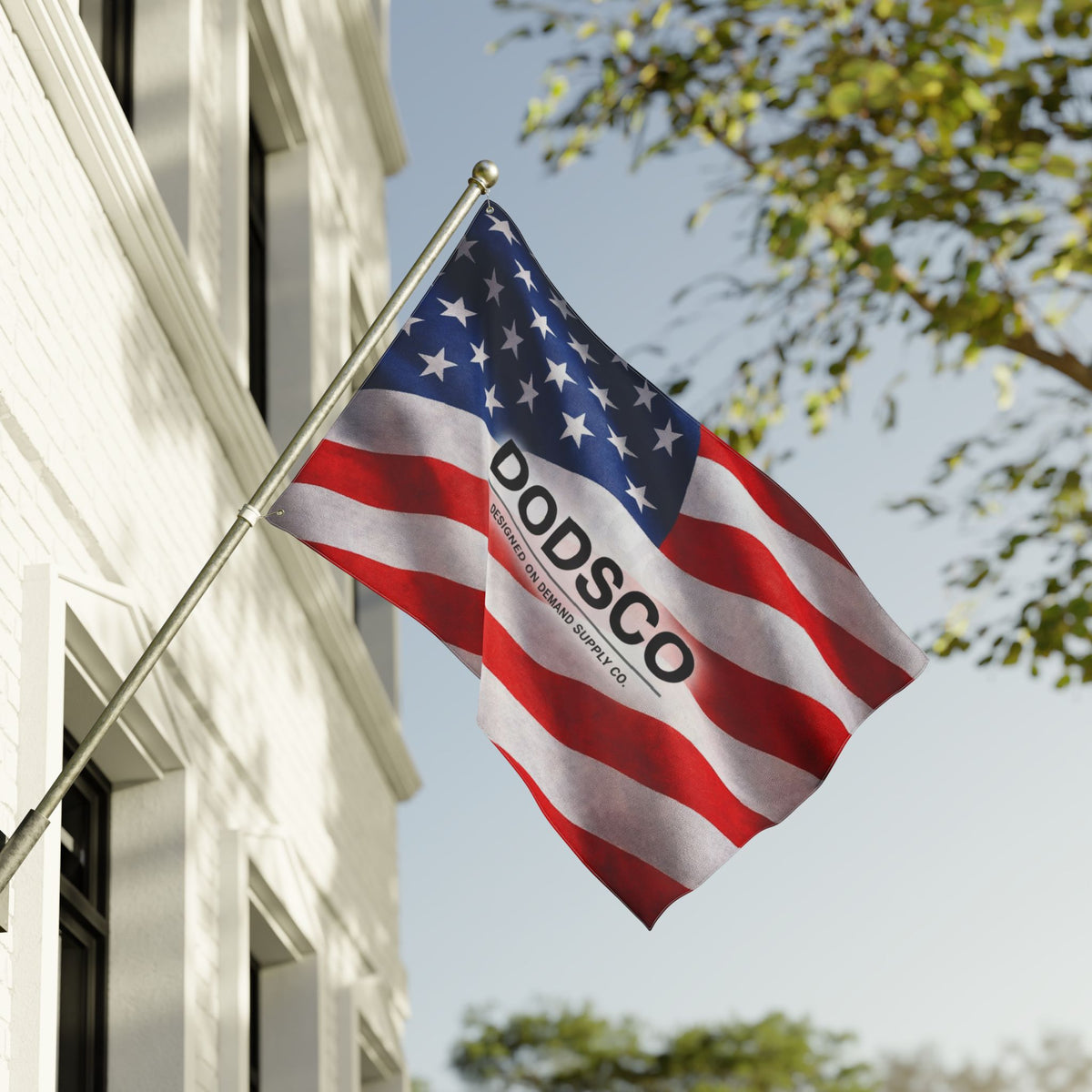 Double-Sided Flag — American Flag / School Supplies Design (DODSCO)