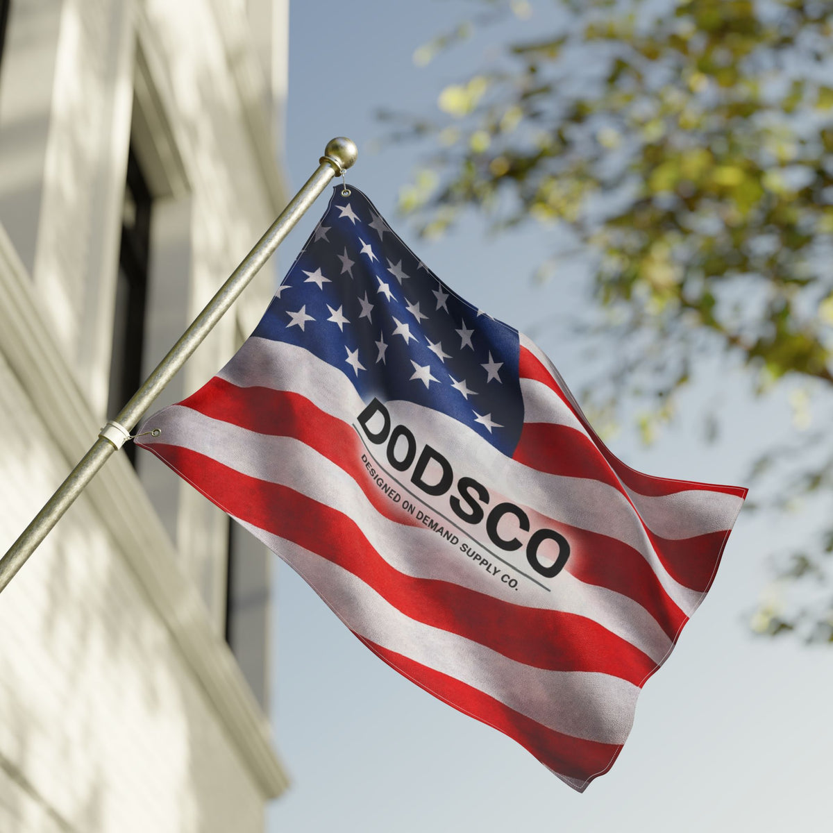 Double-Sided Flag — American Flag / School Supplies Design (DODSCO)