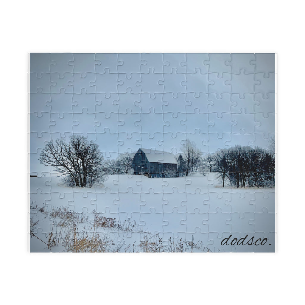 Winter Barn Landscape Puzzle — Snowy Farm Jigsaw (110–1014 Pieces)
