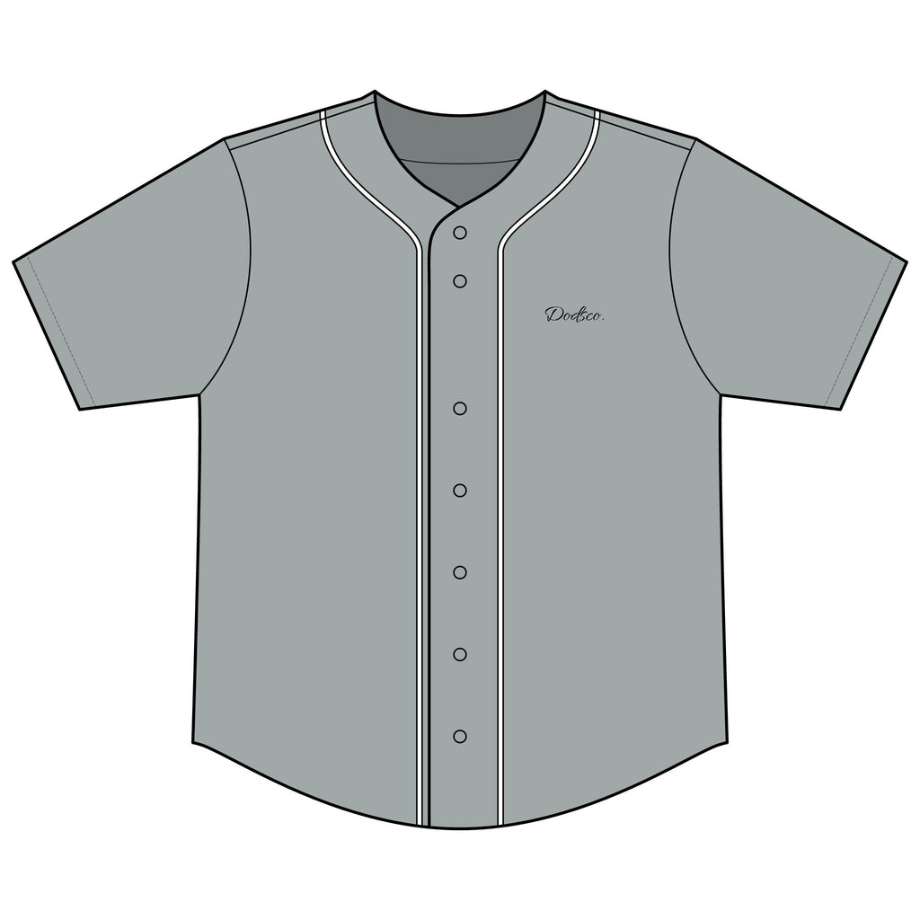 Black Button-Up Baseball Jersey — Short Sleeve Athletic Shirt