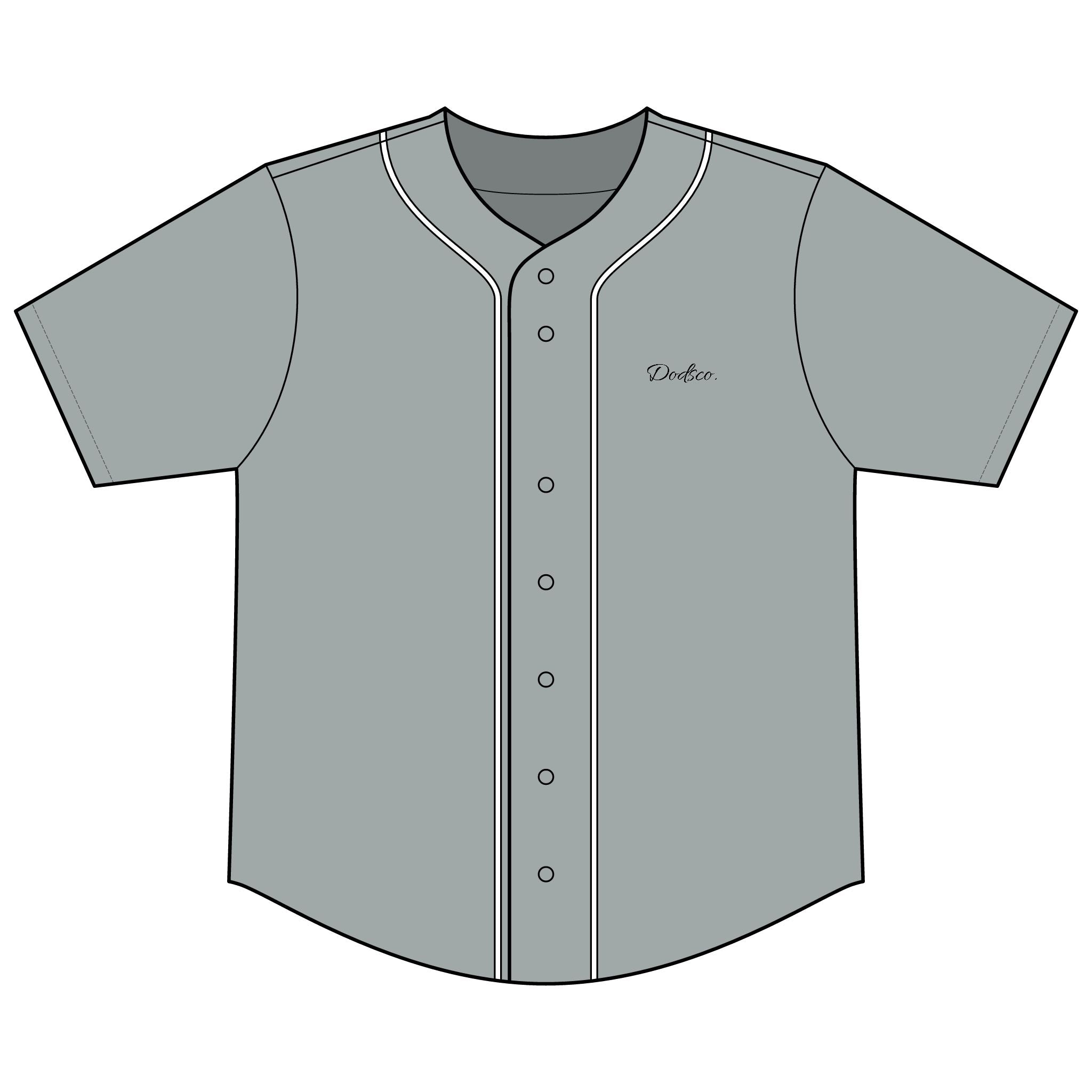 Black Button-Up Baseball Jersey — Short Sleeve Athletic Shirt