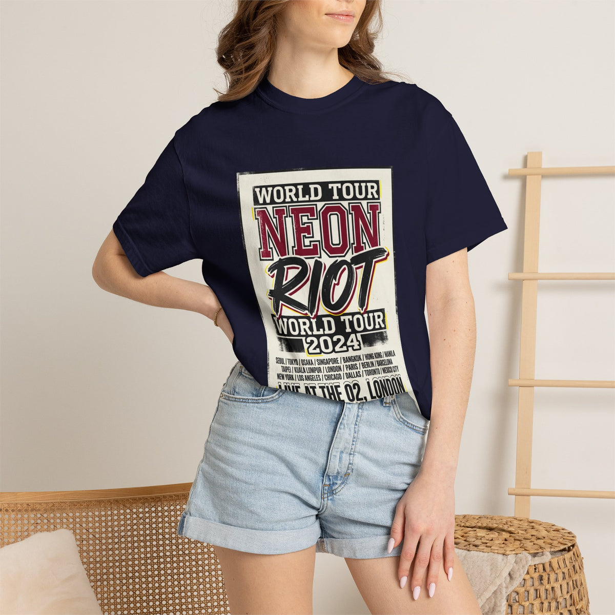 Neon Riot World Tour 2024 Poster T-Shirt