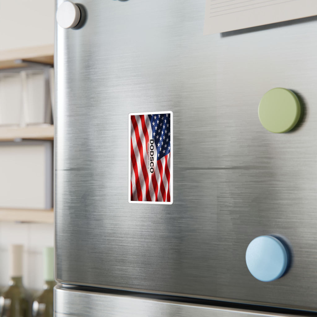 American Flag Kiss-Cut Vinyl Decal — Patriotic DODSCO Sticker