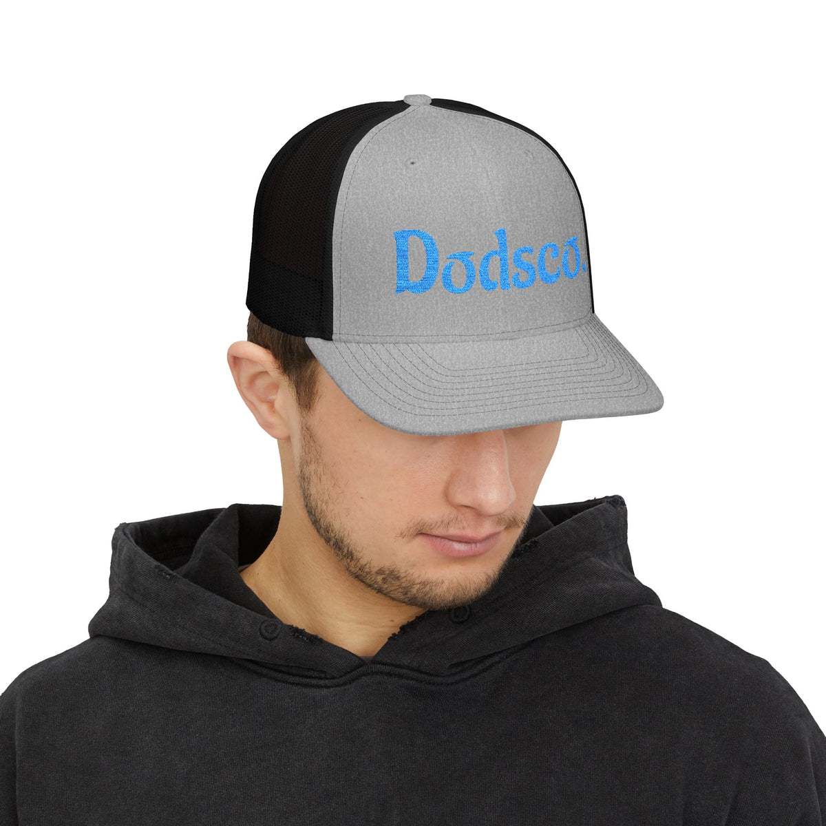 Dodsco. Snapback Trucker Cap — Embroidered Retro Logo Mesh Hat