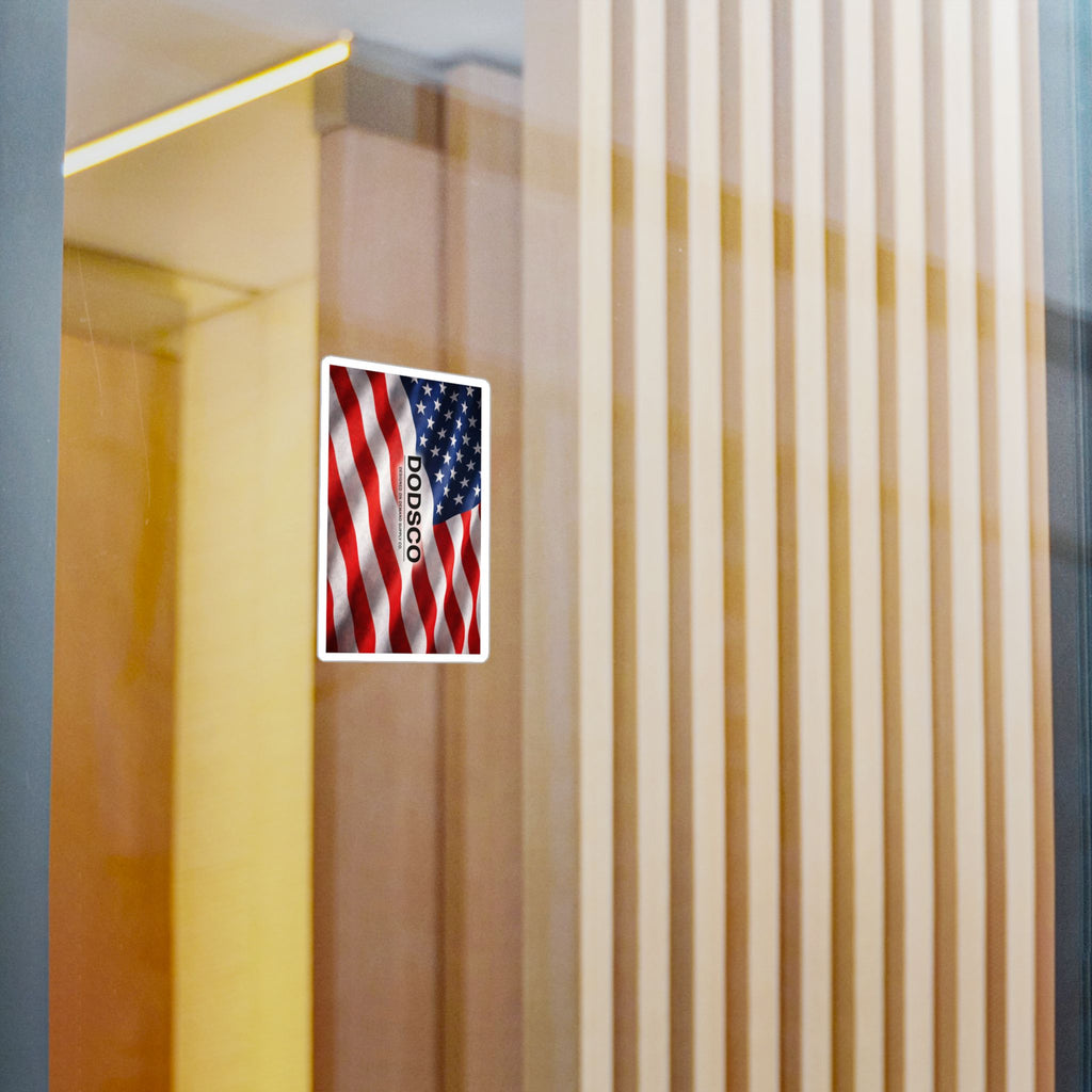 American Flag Kiss-Cut Vinyl Decal — Patriotic DODSCO Sticker