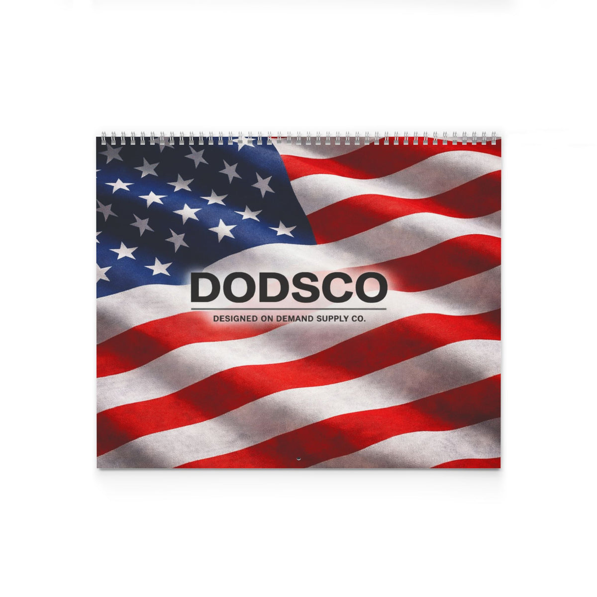 American Flag Wall Calendar — Patriotic Monthly Wall Calendar with DODSCO Logo