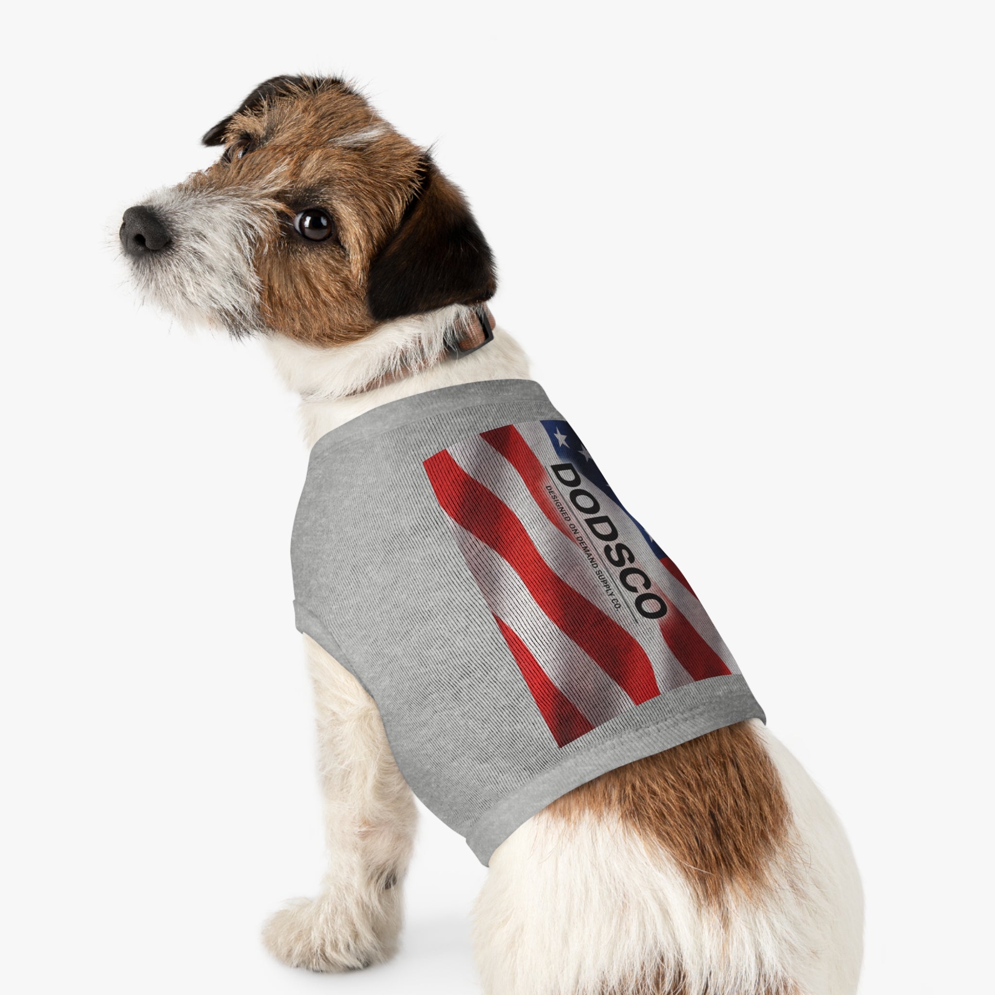 Patriotic Dog Tank Top - American Flag DODSC O Print for Pets