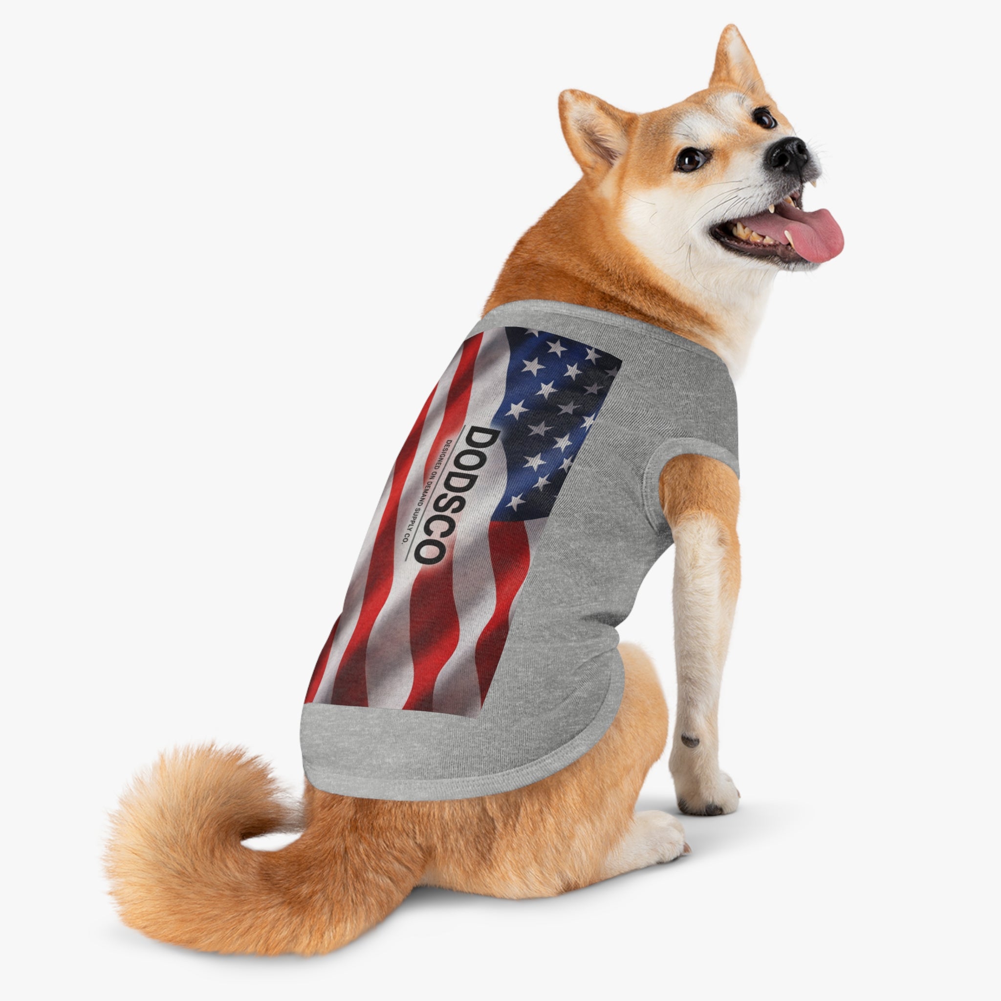 Patriotic Dog Tank Top - American Flag DODSC O Print for Pets
