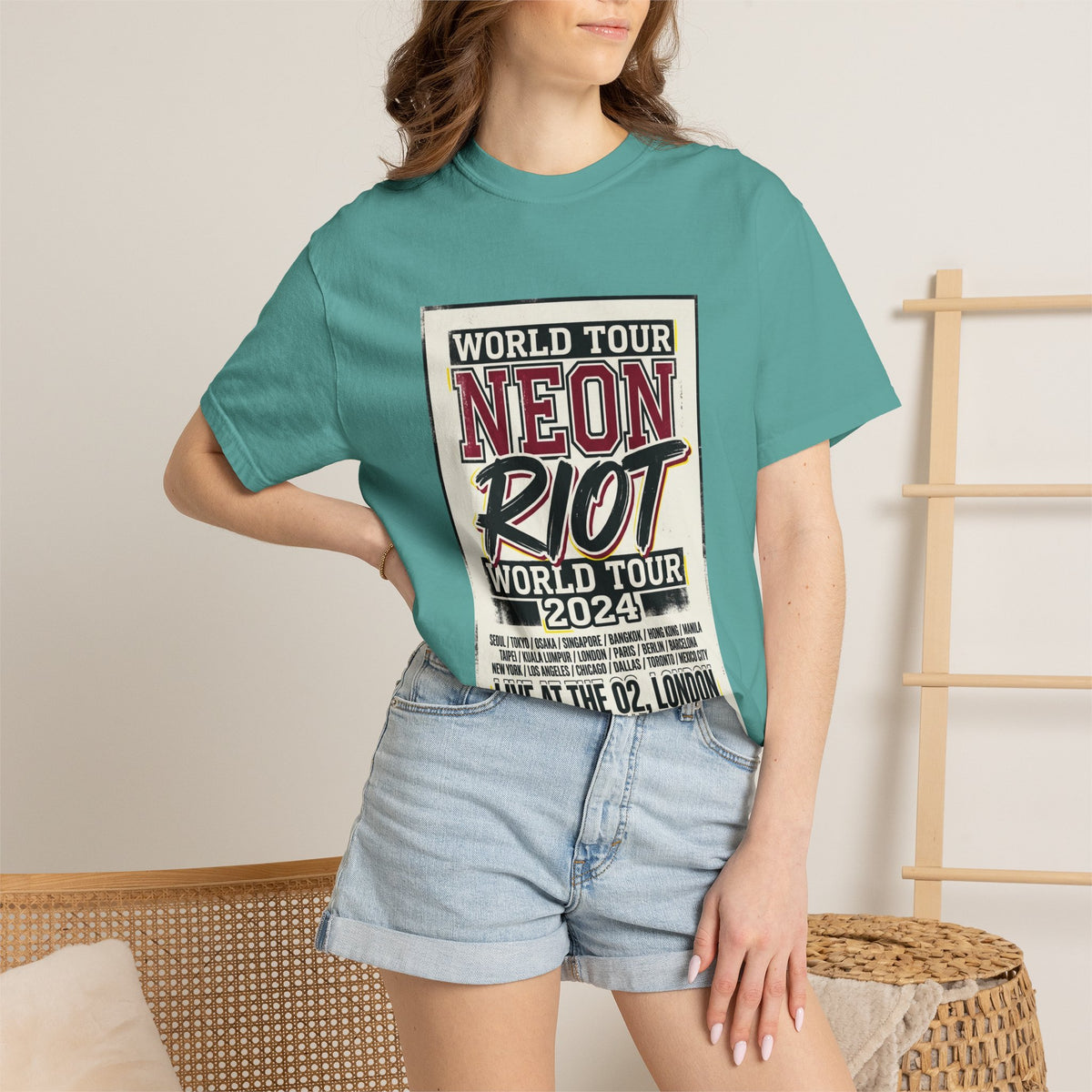 Neon Riot World Tour 2024 Poster T-Shirt