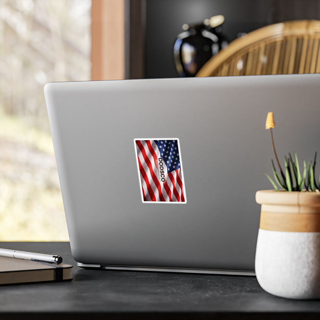 American Flag Kiss-Cut Vinyl Decal — Patriotic DODSCO Sticker