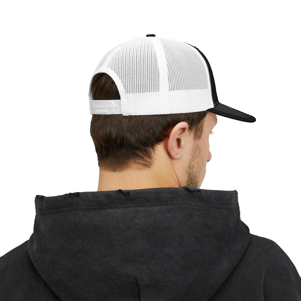 Dodsco. Snapback Trucker Cap — Embroidered Retro Logo Mesh Hat
