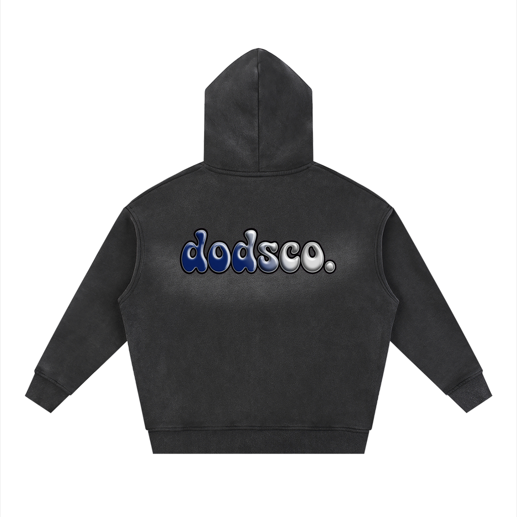 Sunfade Two-way Zipper Boxy Fleece Hoodie