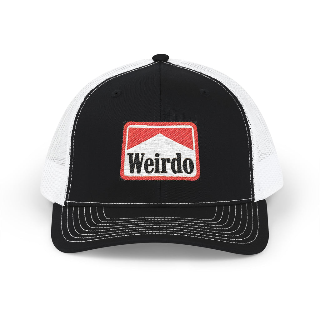 Weirdo Patch Trucker Cap — Retro Embroidered Snapback Hat
