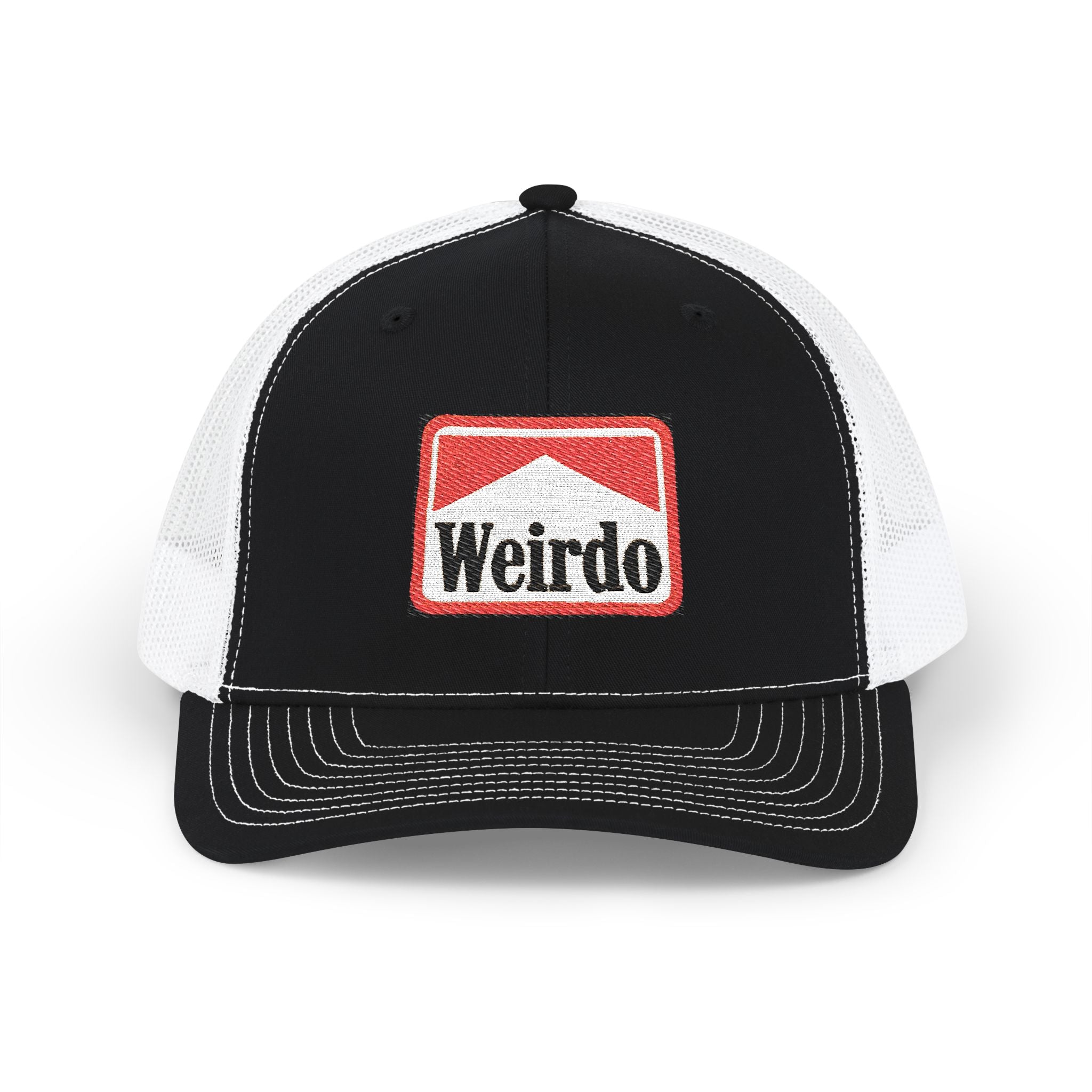 Weirdo Patch Trucker Cap — Retro Embroidered Snapback Hat