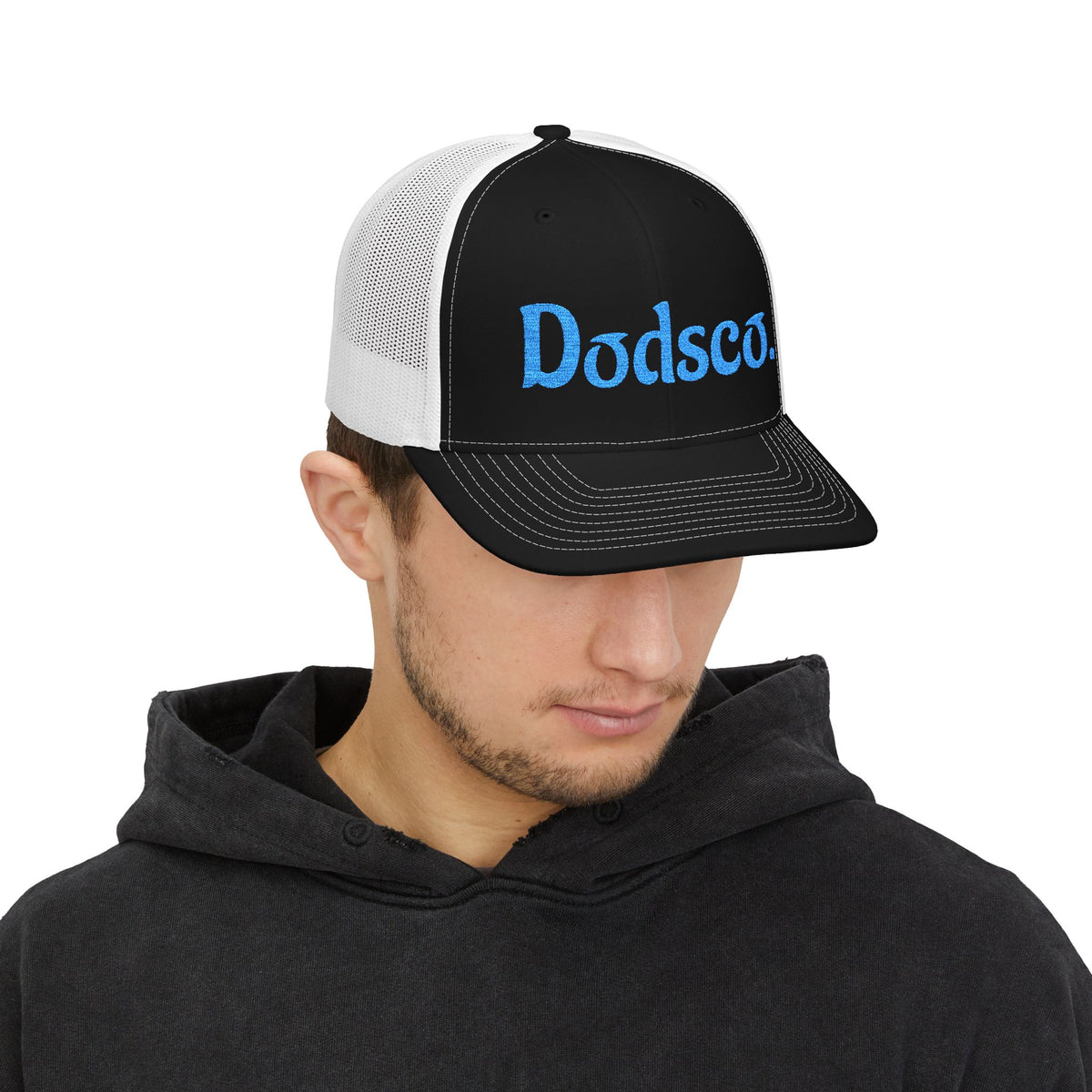 Dodsco. Snapback Trucker Cap — Embroidered Retro Logo Mesh Hat