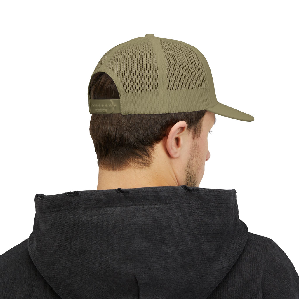 Dodsco. Snapback Trucker Cap — Embroidered Retro Logo Mesh Hat