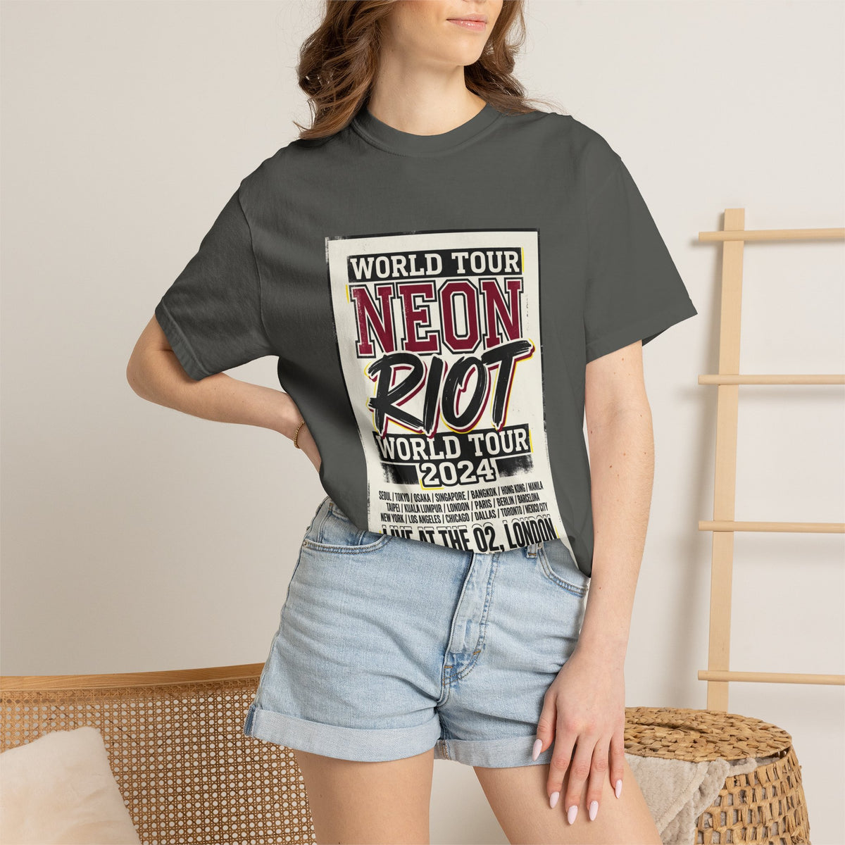 Neon Riot World Tour 2024 Poster T-Shirt