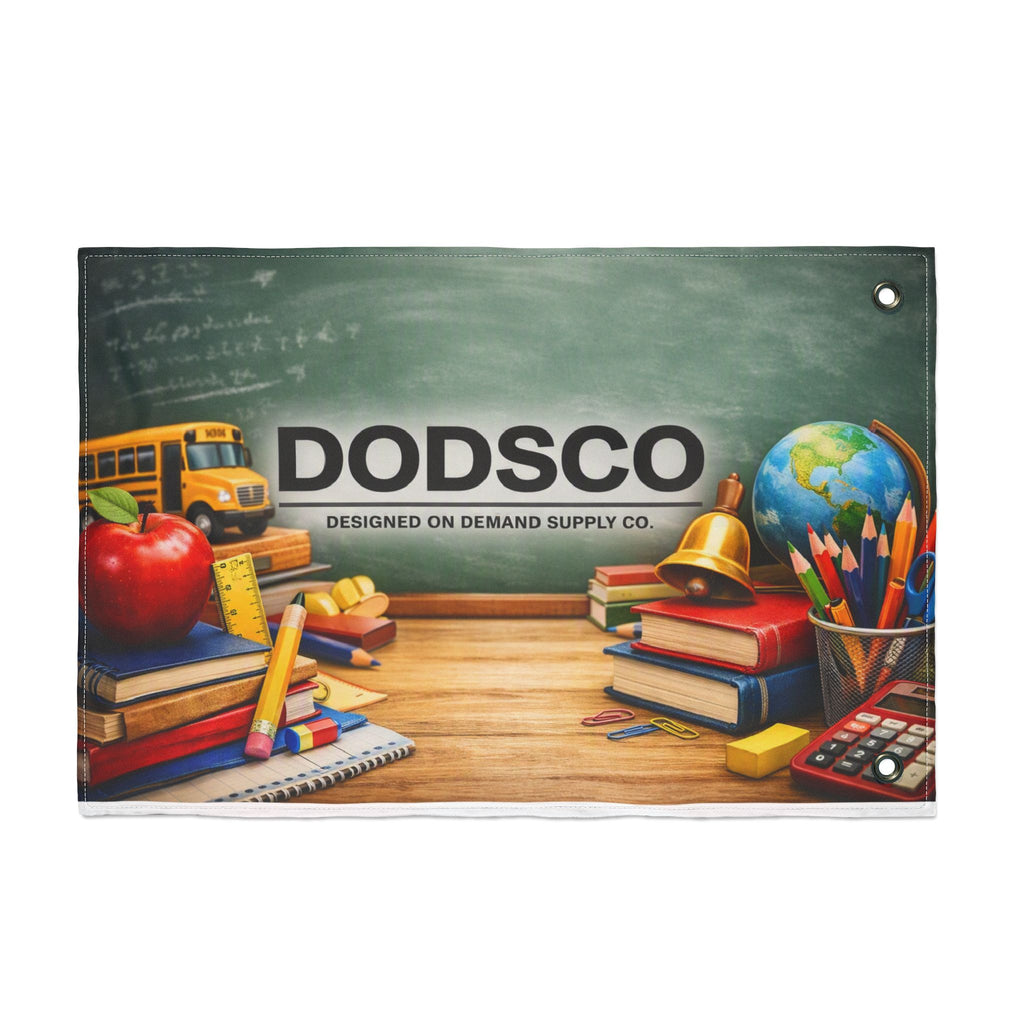 Double-Sided Flag — American Flag / School Supplies Design (DODSCO)