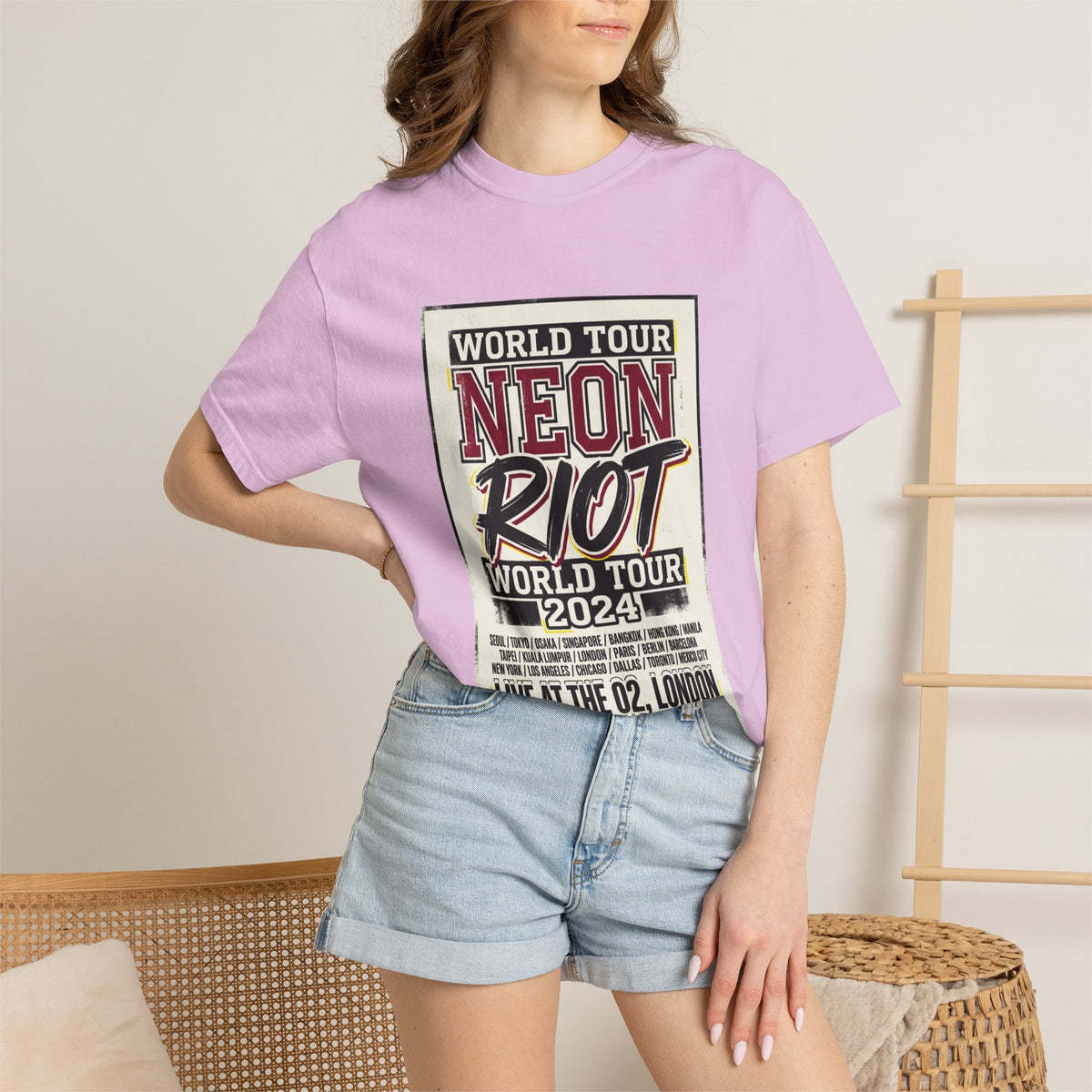 Neon Riot World Tour 2024 Poster T-Shirt