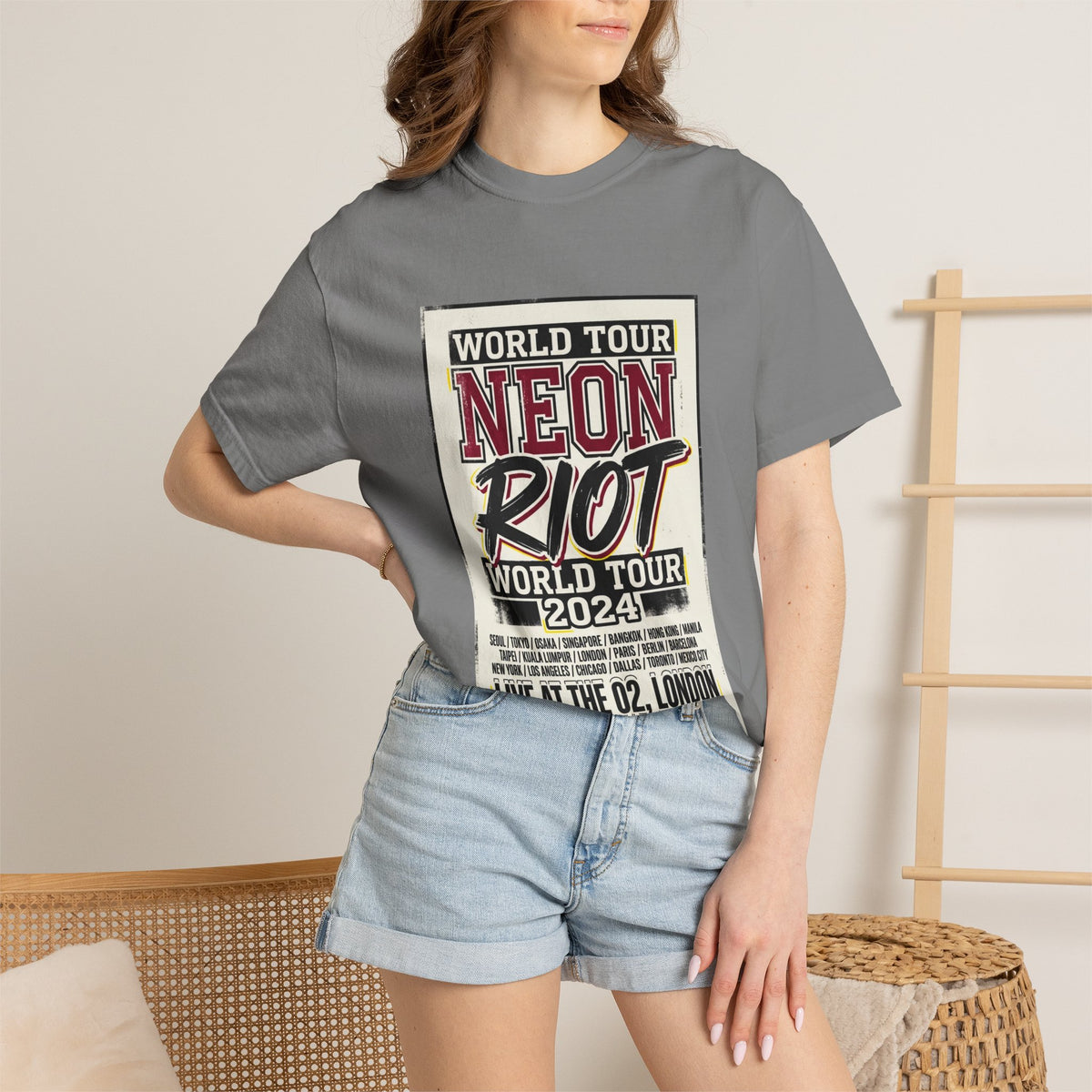 Neon Riot World Tour 2024 Poster T-Shirt