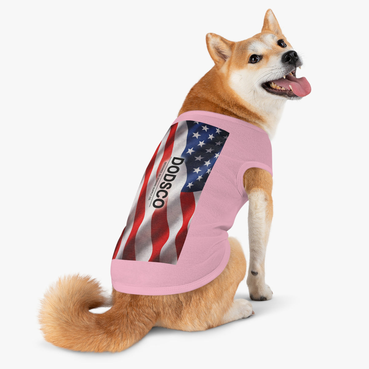 Patriotic Dog Tank Top - American Flag DODSC O Print for Pets