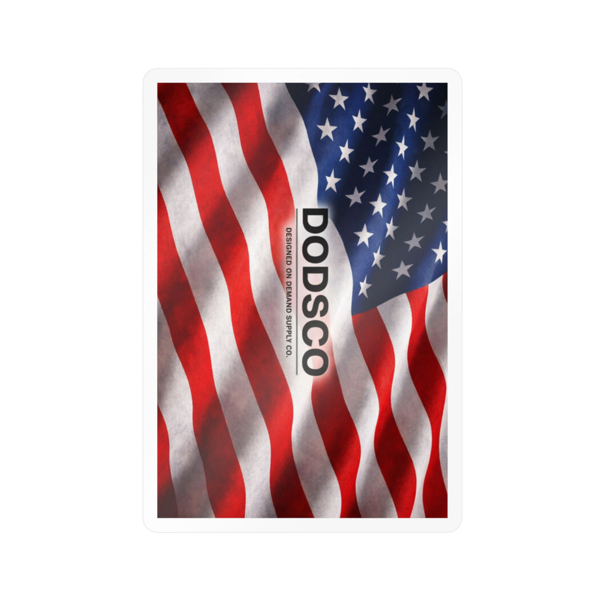 American Flag Kiss-Cut Vinyl Decal — Patriotic DODSCO Sticker