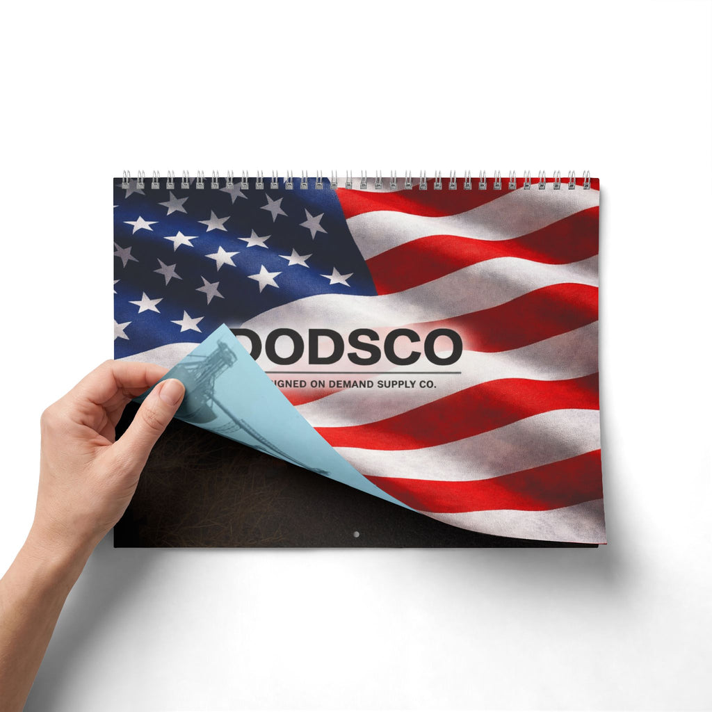 American Flag Wall Calendar — Patriotic Monthly Wall Calendar with DODSCO Logo