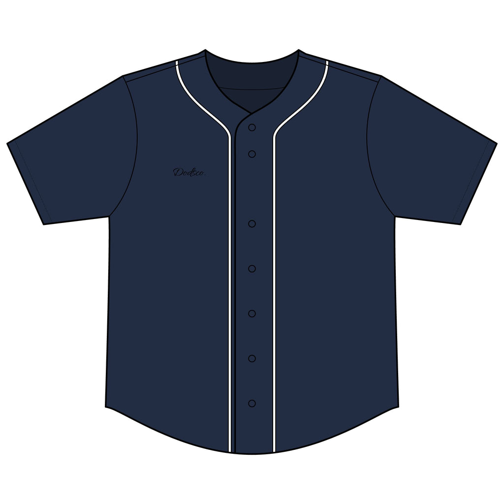 Black Button-Up Baseball Jersey — Short Sleeve Athletic Shirt