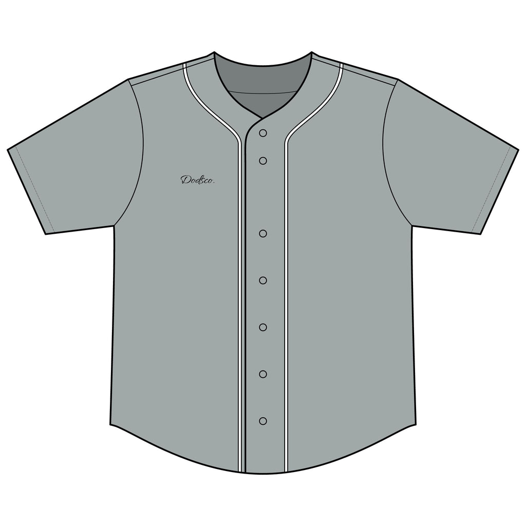Black Button-Up Baseball Jersey — Short Sleeve Athletic Shirt