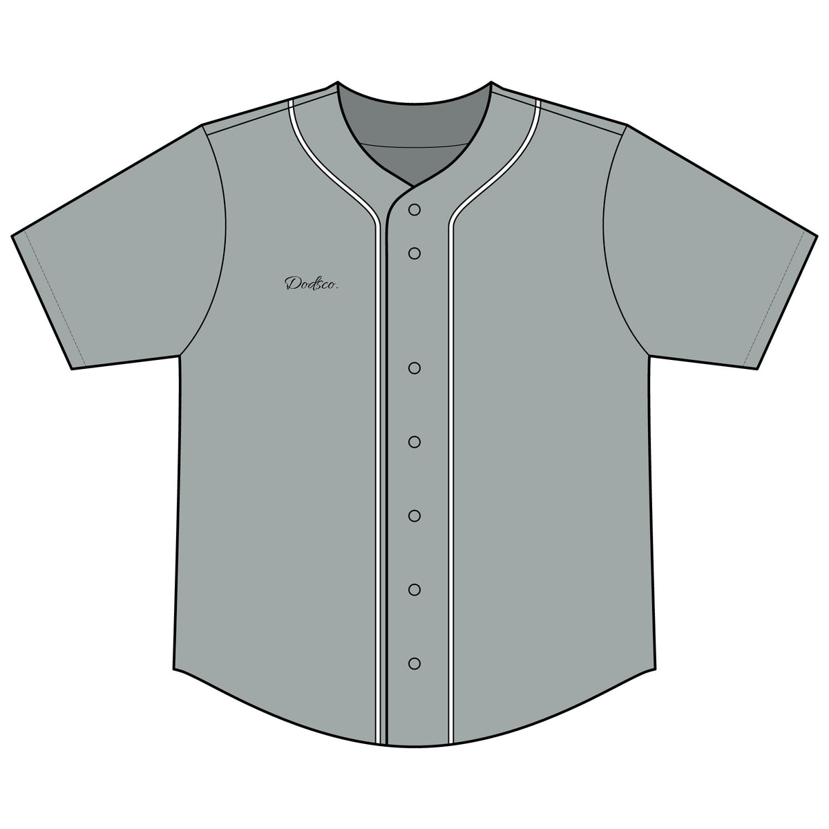 Black Button-Up Baseball Jersey — Short Sleeve Athletic Shirt