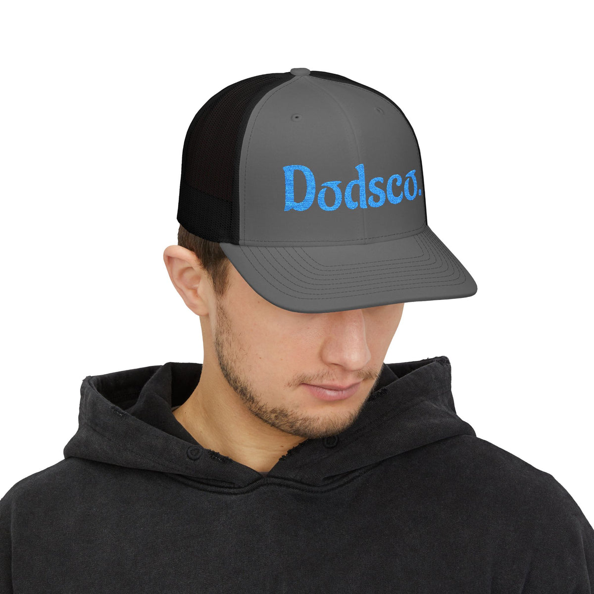 Dodsco. Snapback Trucker Cap — Embroidered Retro Logo Mesh Hat
