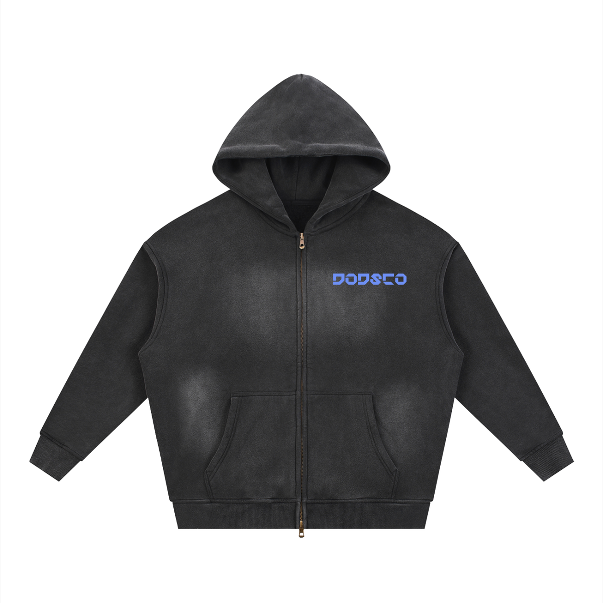 Sunfade Two-way Zipper Boxy Fleece Hoodie