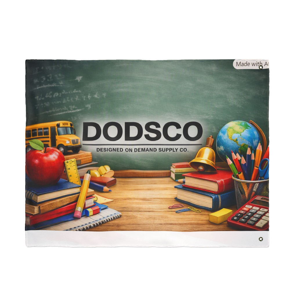 Double-Sided Flag — American Flag / School Supplies Design (DODSCO)
