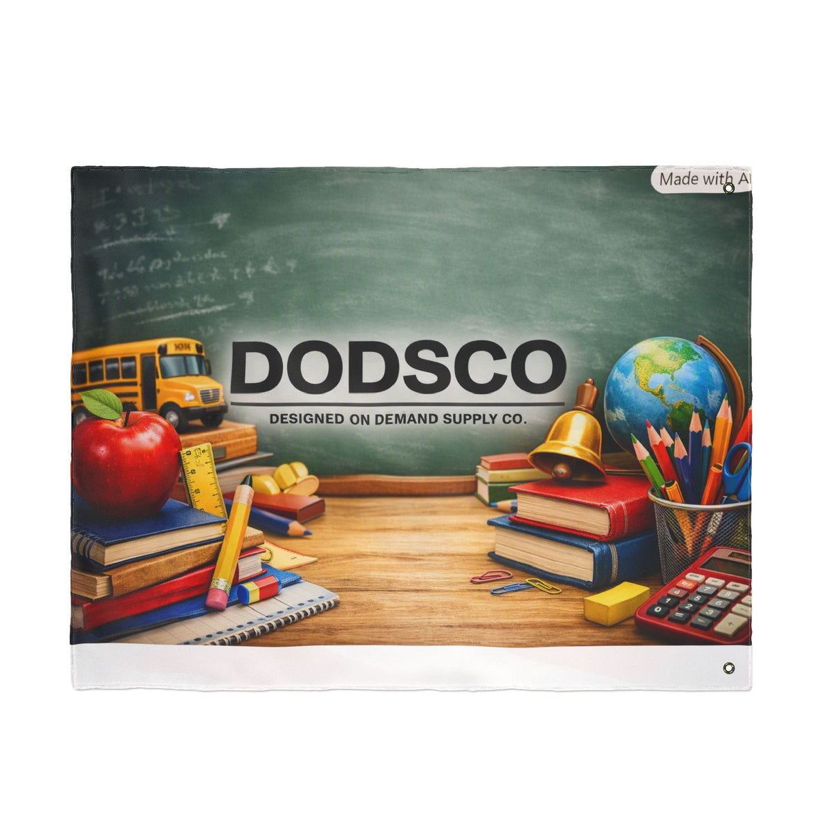Double-Sided Flag — American Flag / School Supplies Design (DODSCO)