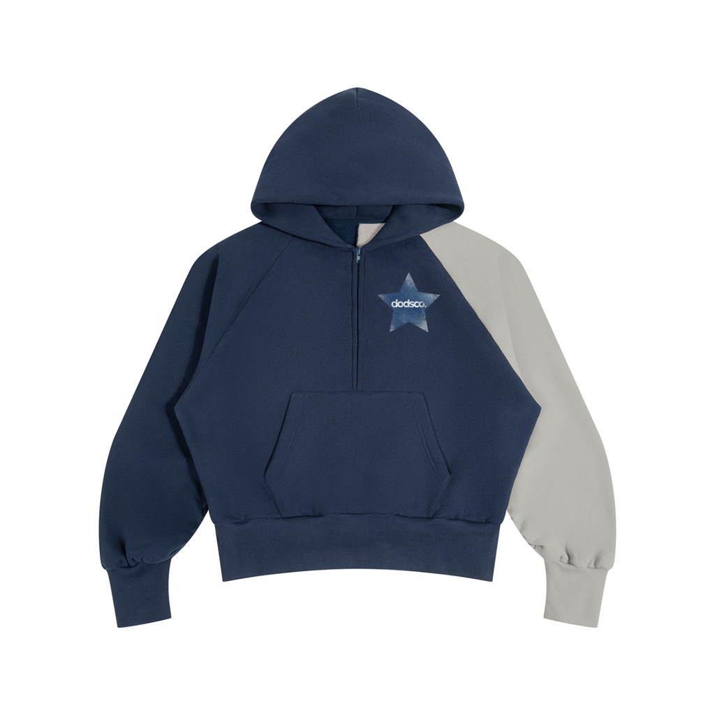 Unisex Color-Block Fleece Hoodie Angry Cowboy