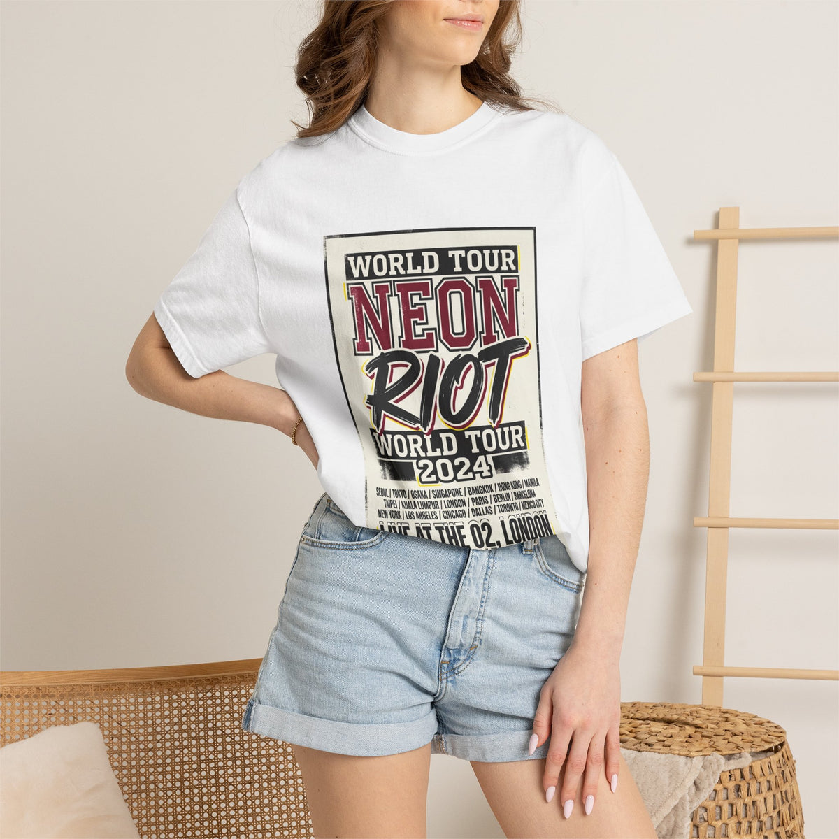 Neon Riot World Tour 2024 Poster T-Shirt