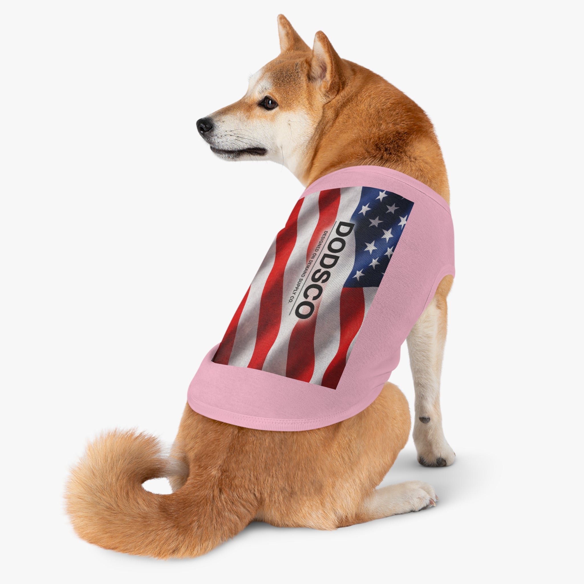 Patriotic Dog Tank Top - American Flag DODSC O Print for Pets