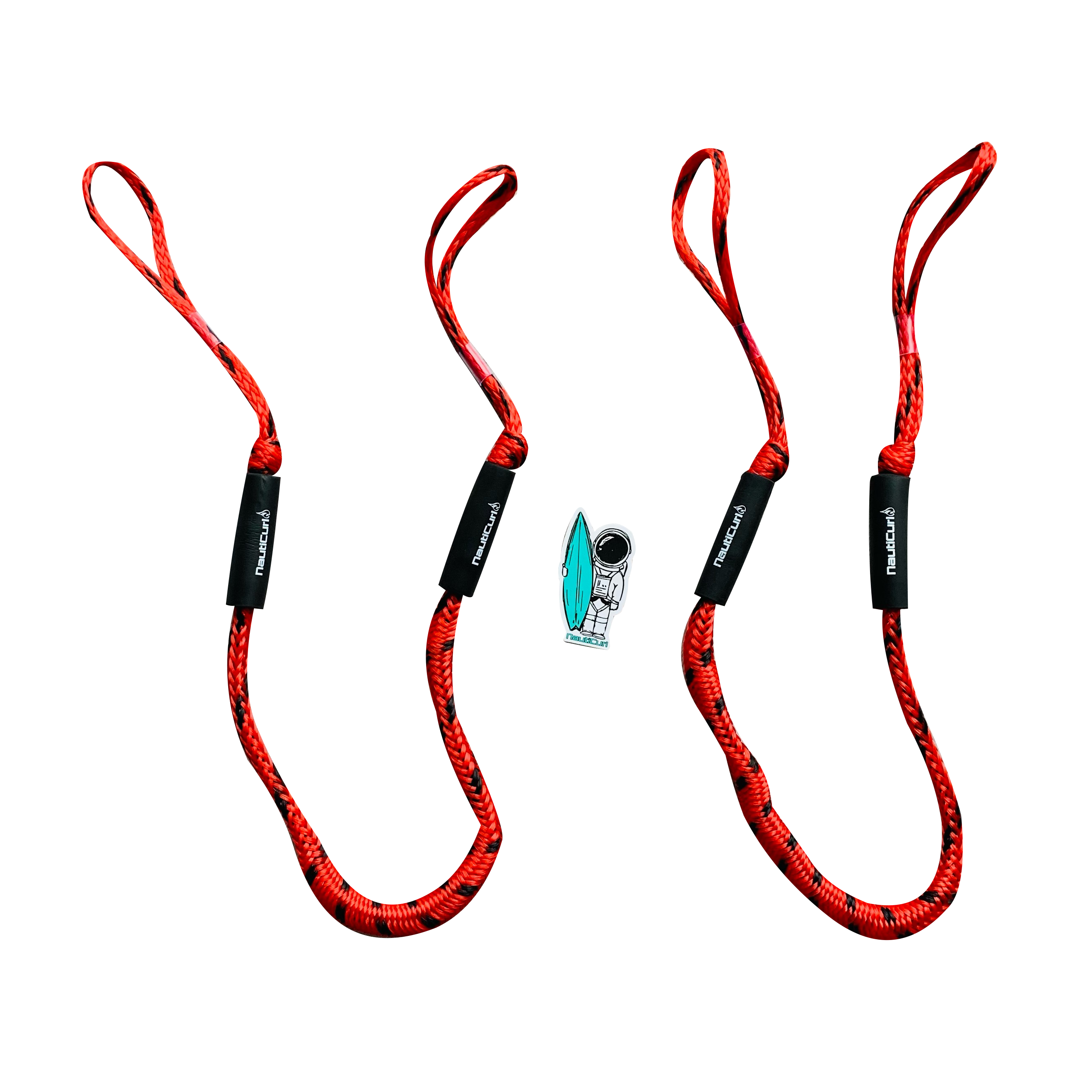 NautiCurl Bungee Boat Ropes - Shock Absorbing (2 Ropes)