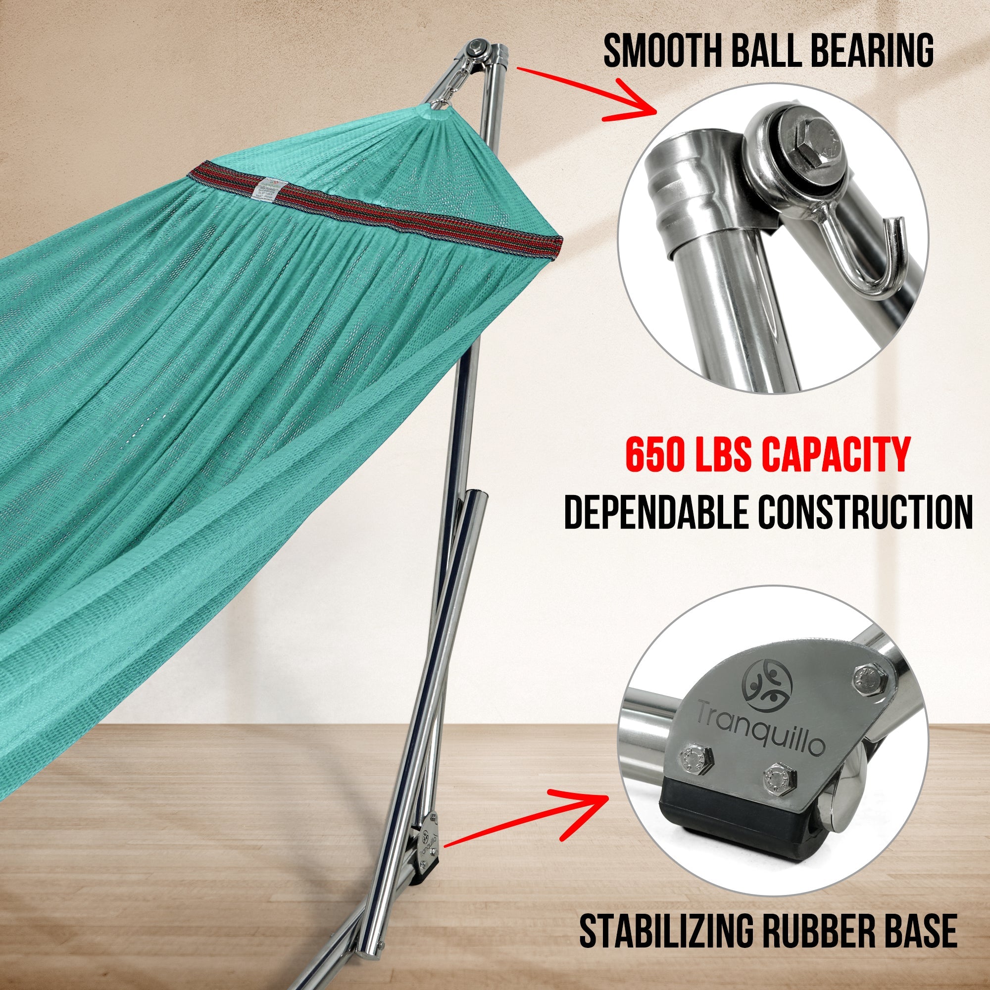 Tranquillo Original Stainless Steel Hammock Stand for Ultimate Relaxation