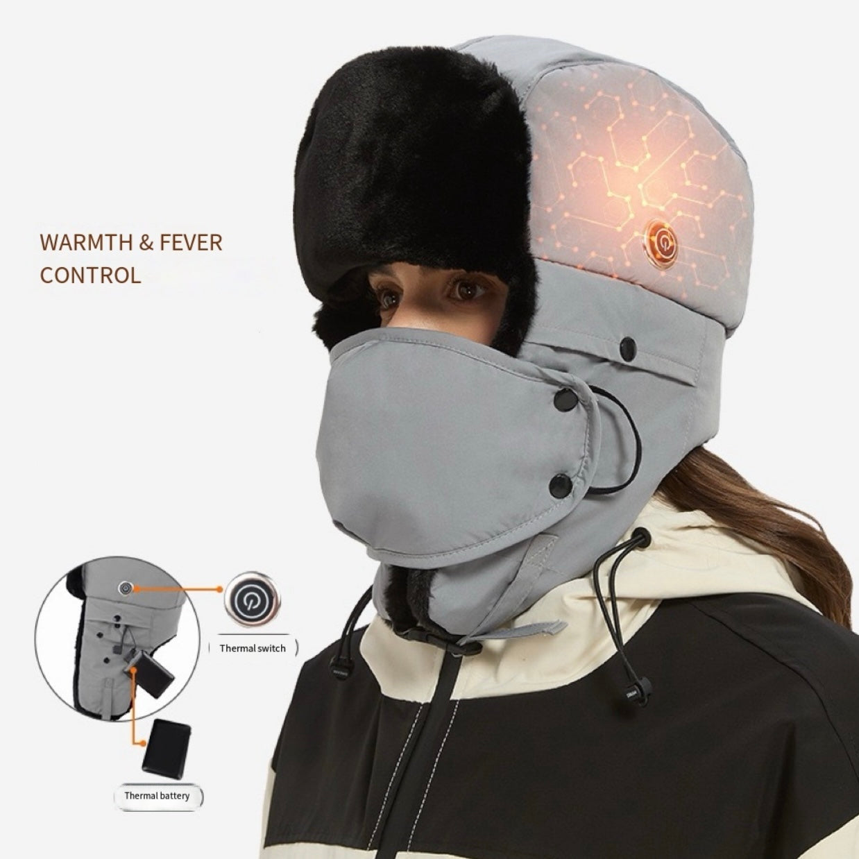 LITEGUEST Heated Trapper Hat – USB Rechargeable Winter Hat for Outdoor